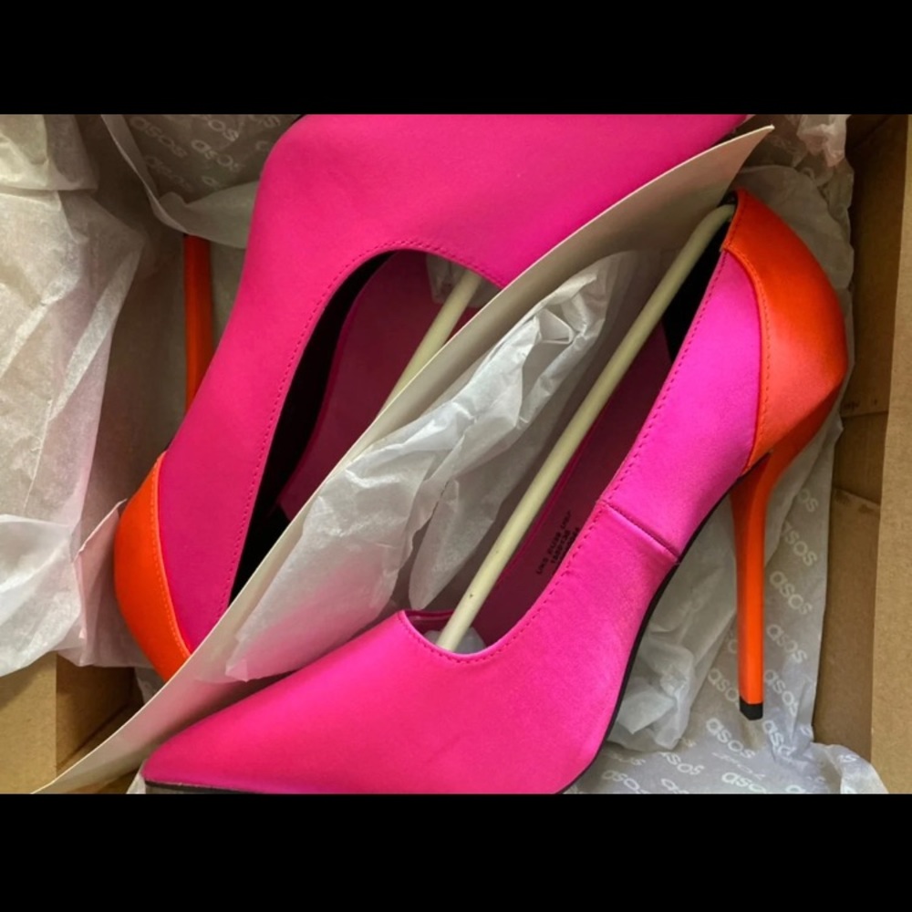 ASOS NEON PINK & ORANGE PUMPS